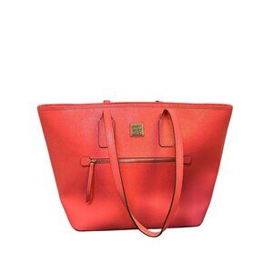 Dooney & Bourke Melon Red Large Pebble Leather Tote Purse